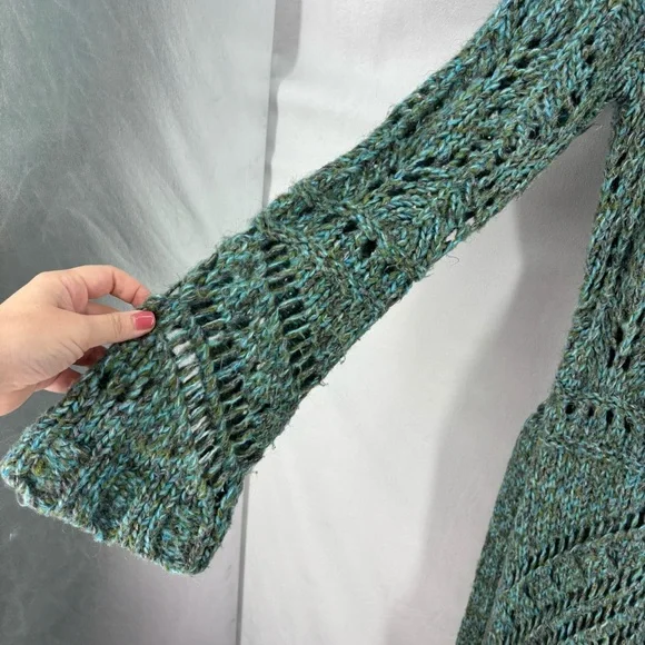 Free People Knit Duster Cardigan Boho Long Sweater Women’s Size Small bohemian - Picture 8 of 10